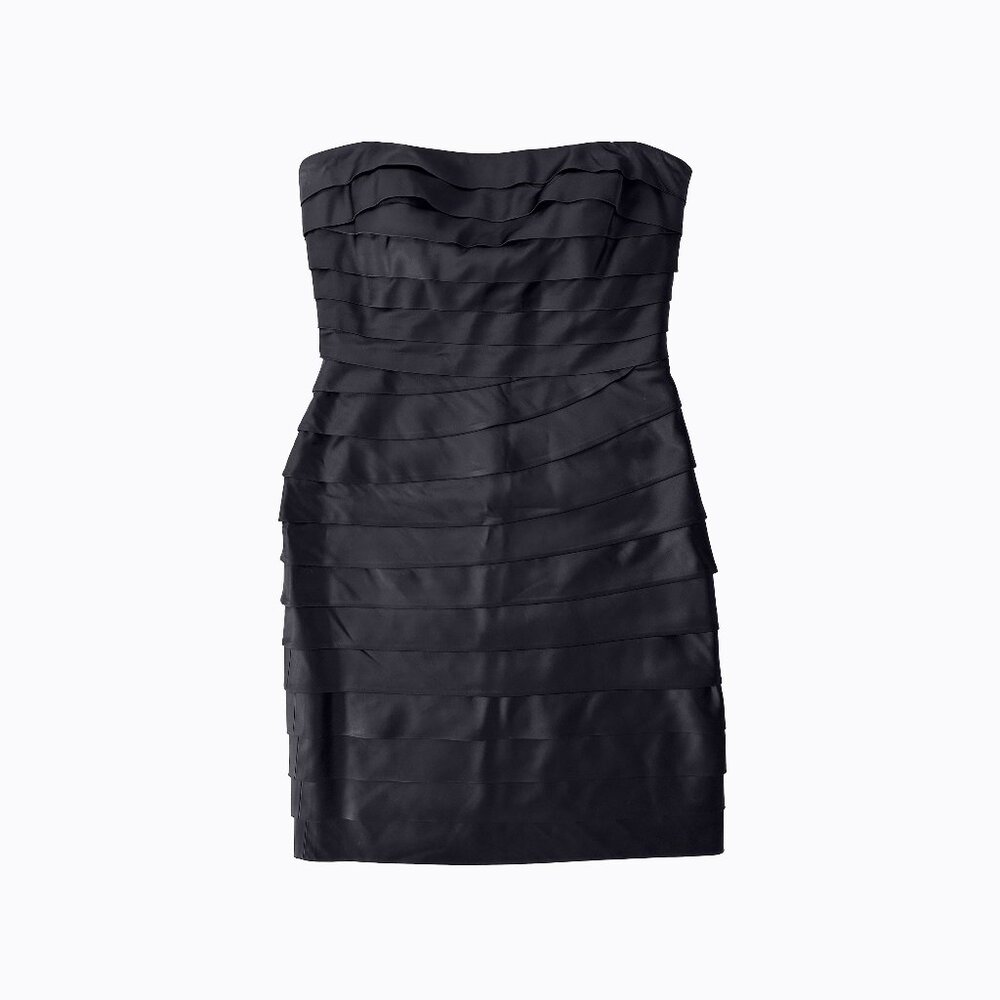 Ralph Lauren Strapless Black Dress 8 Bandage Sheath CBK 90s Minimalist Y2K Chic